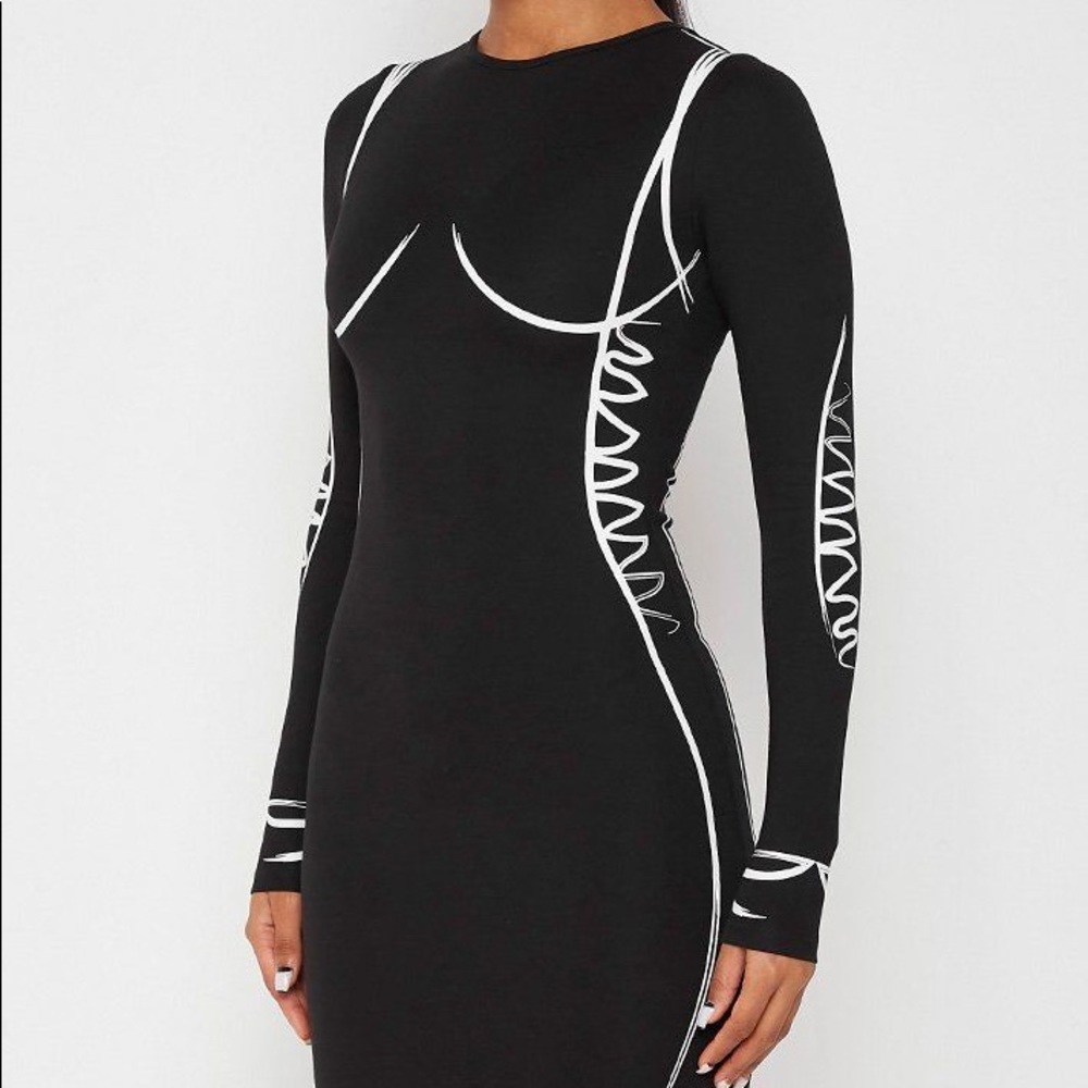 Maniere De Voir Sketch Contour Mini Dress